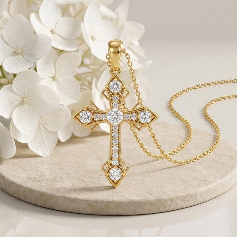 14K Gold Plated Cross Necklaces for Women Faith Jewelry for  Anniversary Christmas Birthday Mother's Day