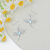 Sterling Silver Dragonfly Drop Earrings