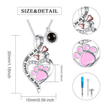 Pet Cremation Jewelry for Pet Ashes 925  Silver Pet Urn Necklace for Ashes Keepsake Memorial Ashes Necklace for Dog Pet