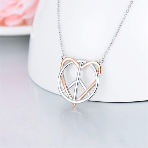 Sterling Silver Peace Sign Pendant Necklace