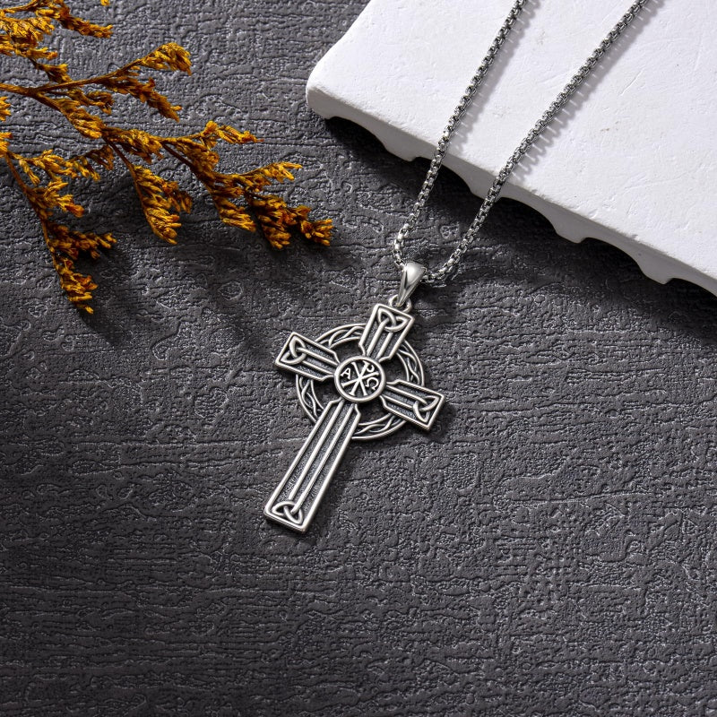 Sterling Silver Cross Pendant Necklace Christian Religious Jewelry Gifts for Anniversary