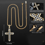 14K Gold Plated Cubic Zirconia Cross Necklace