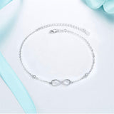 Sterling Silver Endless Love Symbol Anklet