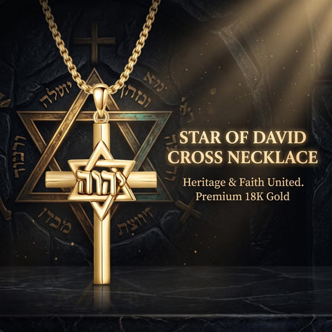 14K Gold Plated Cross Pendant Necklace for Men Religious Jewelry Christian Gift