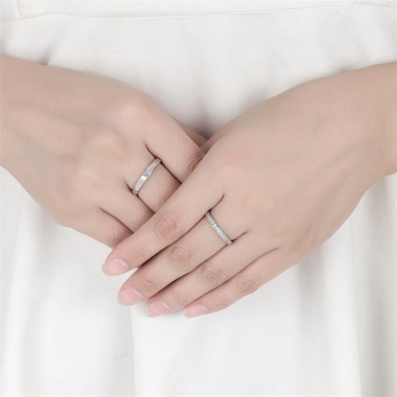 Copper Cubic Zirconia Cubic Adjustable Couple Rings