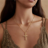 14K Gold Plated Cross Infinity  Pendant Necklace  for Women