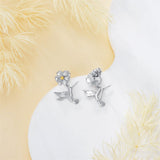 925 Sterling Silver Hypoallergenic Hummingbird  Stud Earrings