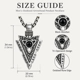 Malachite Turquoise Arrow Pendant Necklace for Men