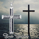 Cross Necklace for Men 925 Sterling Silver Religious Protection Pendant Christian Jewelry Cross Gifts for Men