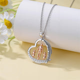 Sterling Silver Mother Daughter Father Daughter Sister Pendant Necklace Family Jewelry for Christmas Mother's Day