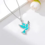Sterling Silver Dove Hummingbird Red Cardinal Pendant Necklace