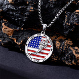 Sterling Silver American Flag Baseball  Basketball Boxing Football Golf Sports Pendant Necklace