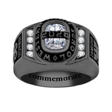 Sterling Silver Personalized Birthstone High School University College Class Ring for Men