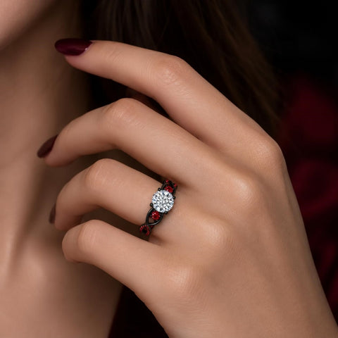 Sterling Silver 10K 14K 18K Gold Custom Engraved Moissanite Engagement Wedding Ring