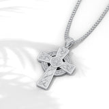 14K Gold Plated Celtic Vikin Cross Pendant Necklace Irish Jewelry Religious Protective Gift