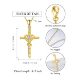 14K Gold Plated Cross Pendant Necklace for Women