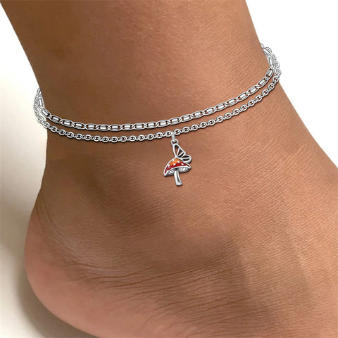 Sterling Silver Multi-layered Animal Anklet