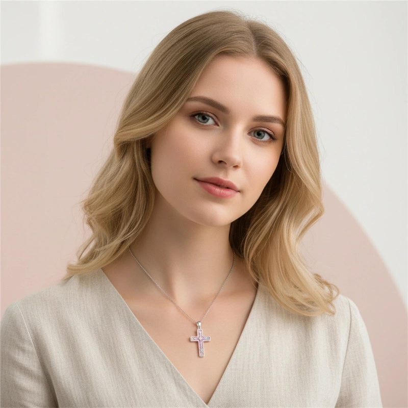 Sterling Silver Cross Pendant Necklace for Women Southwestern Cross Jewelry Gifts