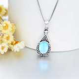 Custom Urn Necklace for Ashes Sterling Silver Moss Agate/Larimar/Moonstone Cremation Jewelry Gifts for Women Men Girls