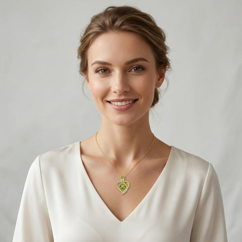 14K Gold Plated 12 Months Birthstone Rose Flower Pendant Necklace Anniversary Birthday Gift