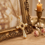 10K 14K 18K Gold Cross Pendant Necklace Religious Jewelry Gifts for Men and Women
