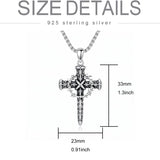 Sterling Silver Cross Pendant Necklace Christian Religious Jewelry Gifts for Anniversary