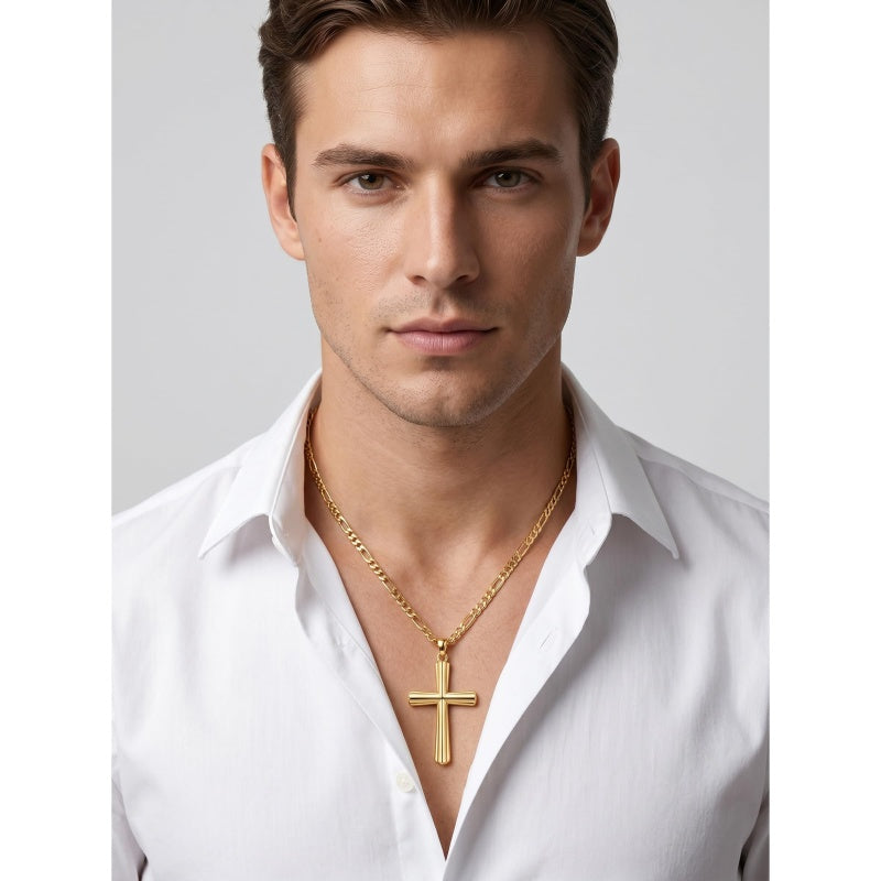 14K Gold Plated Cross Pendant necklace