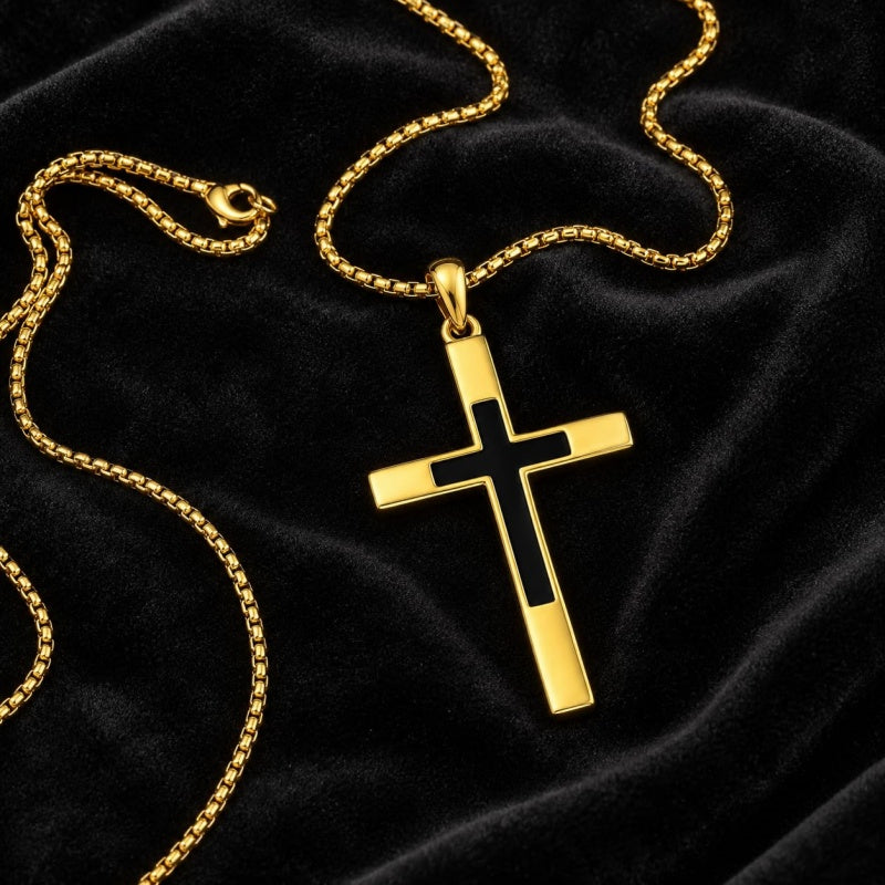 Cross Pendant Necklace  14K Gold Plated Christian Faith Jewelry