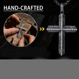 14K Gold Plated Cross Necklace for Men with Adjustable Chain Jewelry Gift for Him