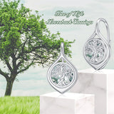 Moss Agate Crystal Tree Earring for Women Sterling Silver Dangle Drop Hoop Earrings for Women Teens Birthday Anniversary