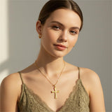 14K Gold Plated Cross Infinity  Pendant Necklace  for Women