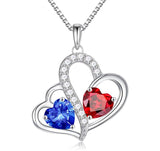 10 14 18K Gold Personalized Heart Birthstone Pendant Necklace