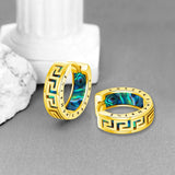 14K Gold Plated  Viking Hoop Earrings