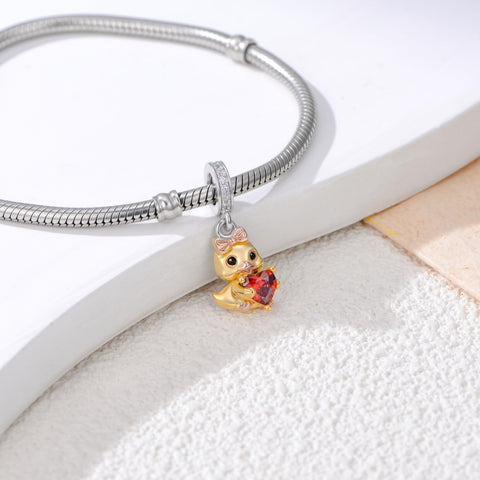 Sterling Silver Lion Red Panda Fox Bear Capybara Charm Beads Christmas Birthday Gift