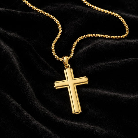 Cross Pendant Necklace  14K Gold Plated Christian Faith Jewelry