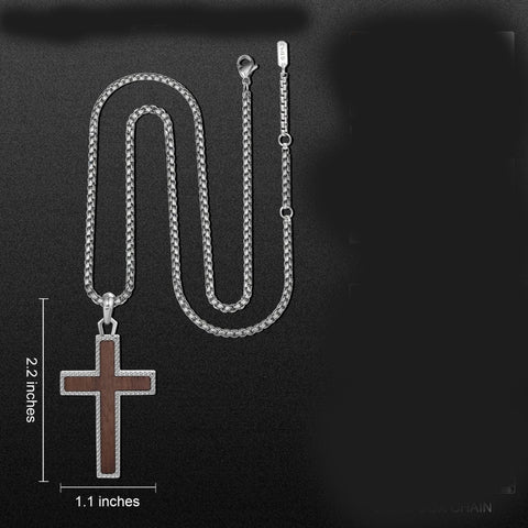 14K Gold Plated Wooden Cross Necklace Jewelry Gift for Him