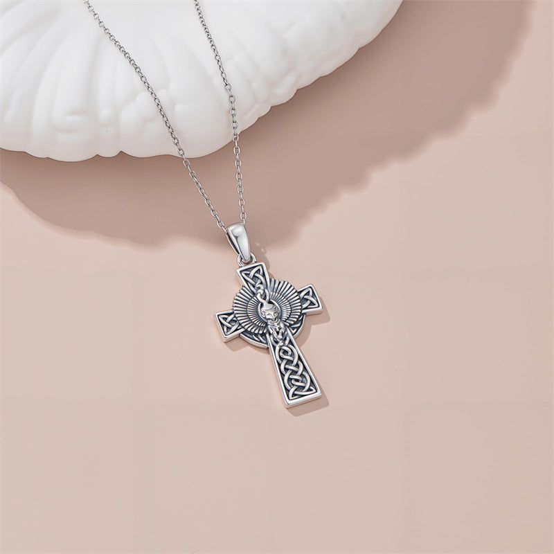 Sterling Silver Medusa Goddess Hand & Heart Ma’at Goddess Nefertiti Goddess Religious Pendant Necklace