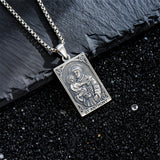 Sterling Silver Saint Anthony Saint Jude Saint Christopher   Saint Michael Amulet Religious Pendant Necklace