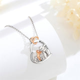 Sterling Silver Cubic Zirconia Bear with 1 2 3 Cubs Pendant Necklace Engraved with Mama Bear