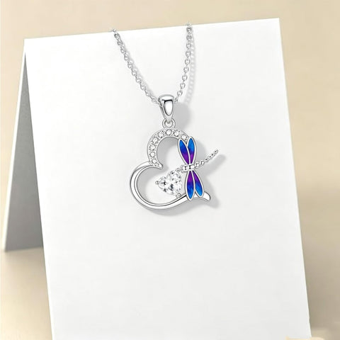 Sterling Silver Heart Bee Dragonfly Butterfly Hummingbird Sunflower Animal Pendant Necklace  Gifts for Christmas