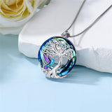 Sterling Silver Crystal Tree of Life Cardinal  Cat Hummingbird Dog Dragonfly Eagle Pendant Necklace