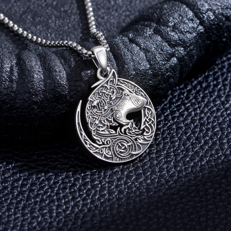 Sterling Silver Peace Sign Coexist Peace Symbol Pirate Tree of Life Thor's Hammer Wolf Raven Viking Series Necklace