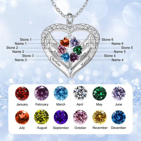 Copper Sterling Silver Simulated Birthstone Name Pendant Necklace for Mom