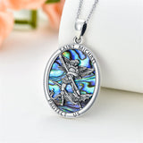 Sterling Silver Saint Michael Saint Christopher Amulet Pendant Necklace for Men