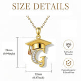 Initial  Graduation 14K Gold Plated Inspiring Grad Pendant Necklace Graduations Jewelry Gifts