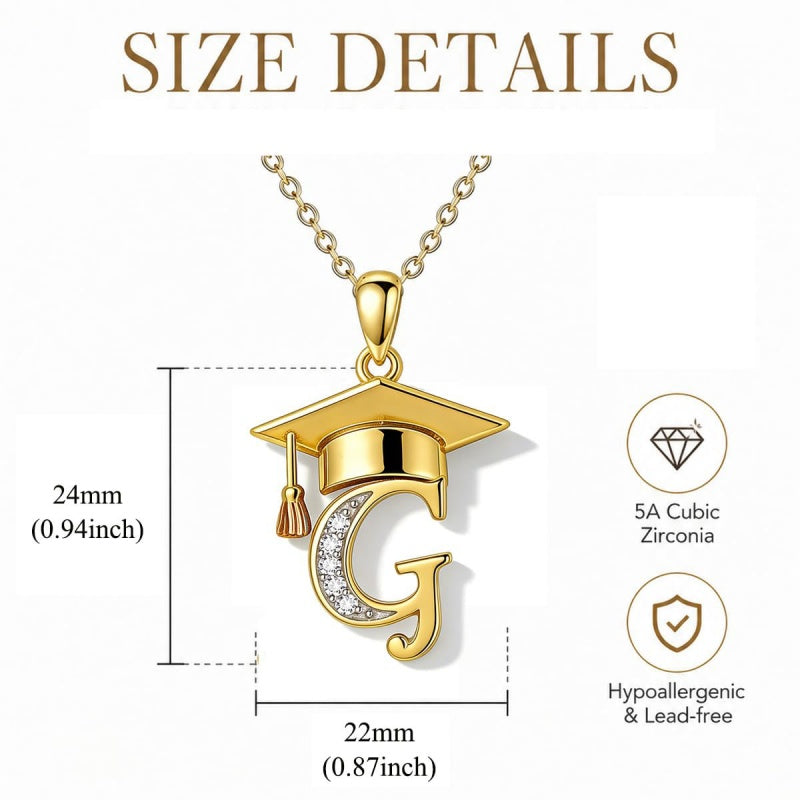 Initial  Graduation 14K Gold Plated Inspiring Grad Pendant Necklace Graduations Jewelry Gifts