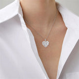 Sterling Silver Four Leaf Clover Photo Pendant Necklace