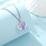 Sterling Silver Crystal Guardian Angel Caduceus Pendant Necklace