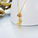 14K Yellow Gold Bear Pendant Necklace