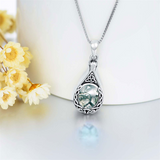 Sterling Silver Personalized Engraved Moss Agate Larimar Moonstone Opal Turquoise Urn Necklace for Ashes